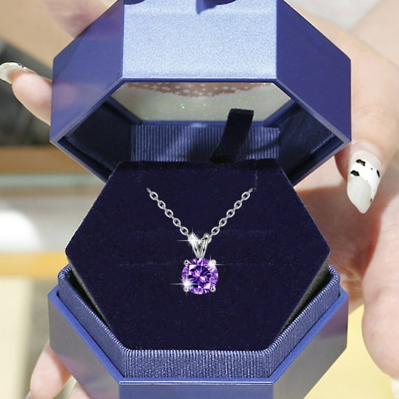 Pendant Necklace for Women Classic Round Brilliant Cut Diamond Rabbit Pendant Necklace Rhinestone Necklace Silver Plated Necklace for Women