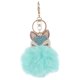 thumbnail image 1 of Fluffy Ball Keychain with Pearls Rhinestones Inlay Key Chain for Womens Bag / Cellphone / Car Pendant (Light Green), 1 of 4