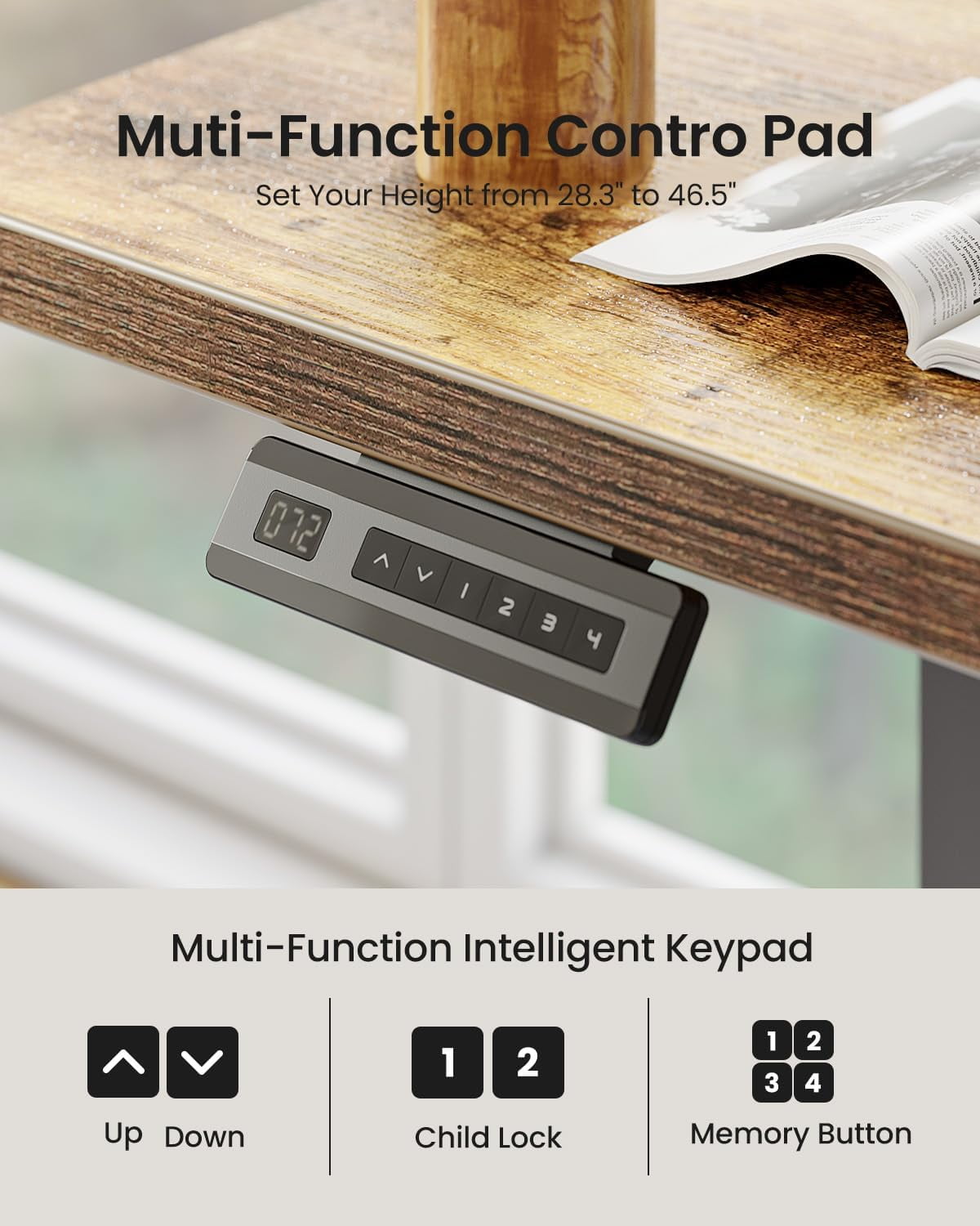 FEZIBO 55×32 inch L Shaped Electric Corner Standing Desk, 4 Memory Height Settings,Home Office & Computer Height Adjustable Table, Ergonomic Sit and Stand Up Workstation