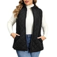 thumbnail image 6 of Plus Size Vest for Women Baeitkot Lightweight Quilted Zip Front Sleeveless Jacket with Pockets Casual Streetwear Black XXL, 6 of 6