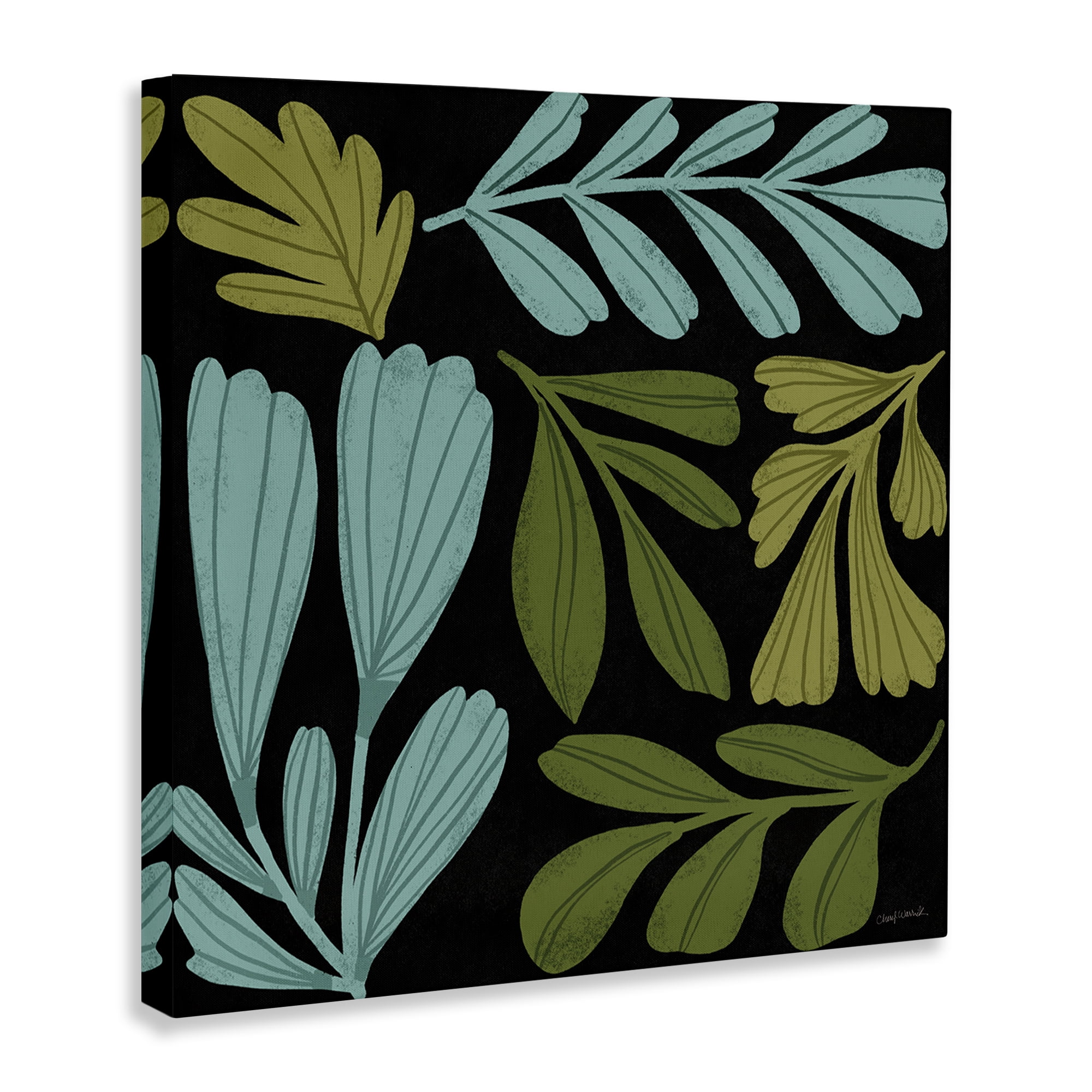 Stupell Industries Varied Leaves Collage Plants & Flowers Painting Wrapped Canvas Art Print Wall Art, 30 x 30