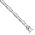 thumbnail image 2 of Auriga Fine Jewelry 925 Sterling Silver Rhodium-plated Baguette and Round CZ Bracelet 7inch for Women, 2 of 7