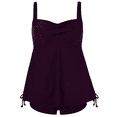 thumbnail image 4 of Firpearl Plus Size Tankini Swimsuits for Women Flowy Tankini Top with Shorts Twist Two Piece Bathing Suits, 4 of 7