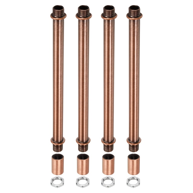 Unique Bargains M10x1mm Filetage 150mm Écrou de Couplage avec Tuyau Hexagonal Fileté Kit Tige d'Extension Rouge Bronze 4 Set