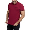 thumbnail image 5 of CULTURA Men's Short Sleeves 100% Cotton Polo With Jaquard Rib And Chest Rib Pocket, Burgundy/Black, M, 5 of 10