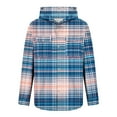 thumbnail image 5 of WMTBSRSW Men's Long Sleeve Shirts with Chest Pockets Lightweight Plaid Hooded Shirts Casual Dressy Button Down Blouse for Work Business Pink Large, 5 of 5