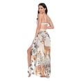thumbnail image 3 of FORMRS Womens Long Sarong Beach Wrap Semi-Sheer Bikini Skirt Bathing Swimsuit Cover Up, Deer Pattern, 3 of 7