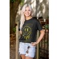 thumbnail image 4 of Trippy Melting Dripping Happy Face Men's Graphic T Shirt Tees Brisco Brands S, 4 of 6