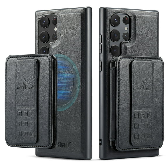 Wallet Case for Samsung Galaxy S24 Ultra, Compatible with MagSafe for Men Women, Detachable Magnetic Clasp Wallet Phone Case with Card Slots Holder RFID Blocking for Samsung Galaxy S24 Ultra, Black