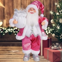 Christmas Santa Claus Doll Ornaments for Holiday Party Home Decor, Christmas Decorations, Santa Claus Doll Ornament with Cute Delicate 12.6x7.9Inch Pink