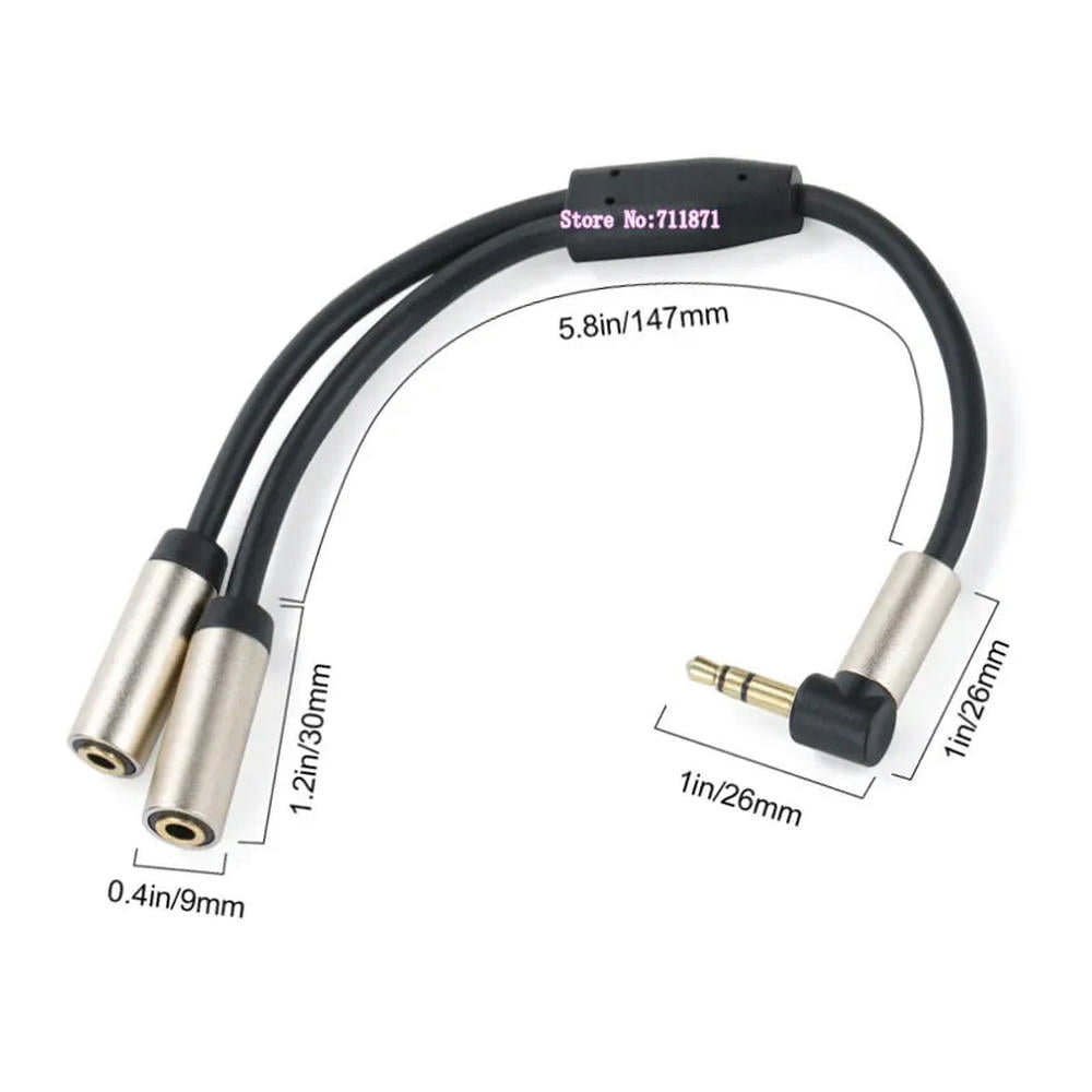 FOR TRS 3.5 Male Double Female Audio Adapter Cable Line Stereo 3.5mm 2 two Female to Male Audio Cord Wire