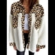 thumbnail image 1 of Chaqueta de Franela Abotonada de para Mujer, con Solapa Afelpada, Larga, Blusa A Cuadros, Otoño Estampado de Leopardo S, 1 of 6