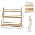 thumbnail image 3 of Outsunny  3 Tier Folding Storage Shelf, Bamboo Ladder Plant Stand, Natural, 3 of 10