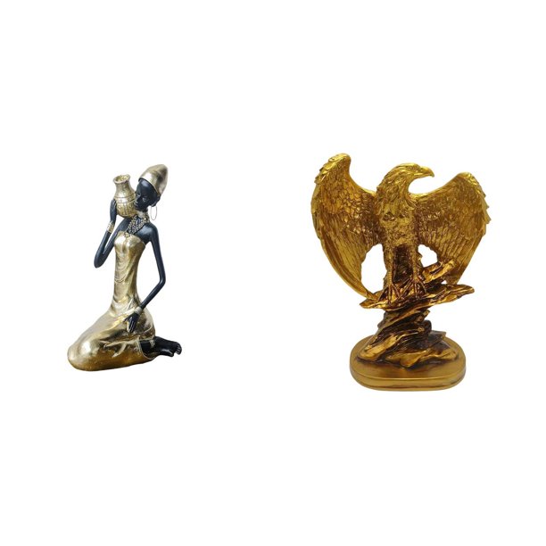 Estatua de la dama,Estatua de dama tribal africana,artesanías de cafetería hechas a mano,Escultura,Estatua de resina,figura decorativa para el hogar.,Esculturas de animales coleccionables