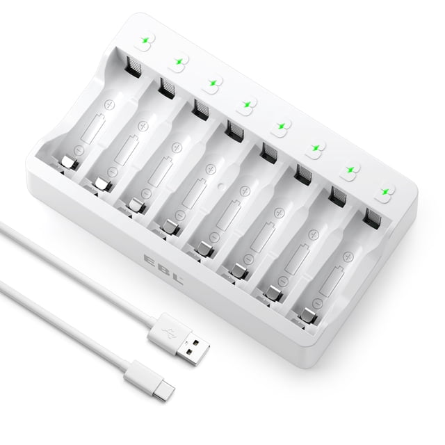 Cargador de baterías EBL EBL-C9010N de 8 compartimentos para AA AAA Ni-MH
