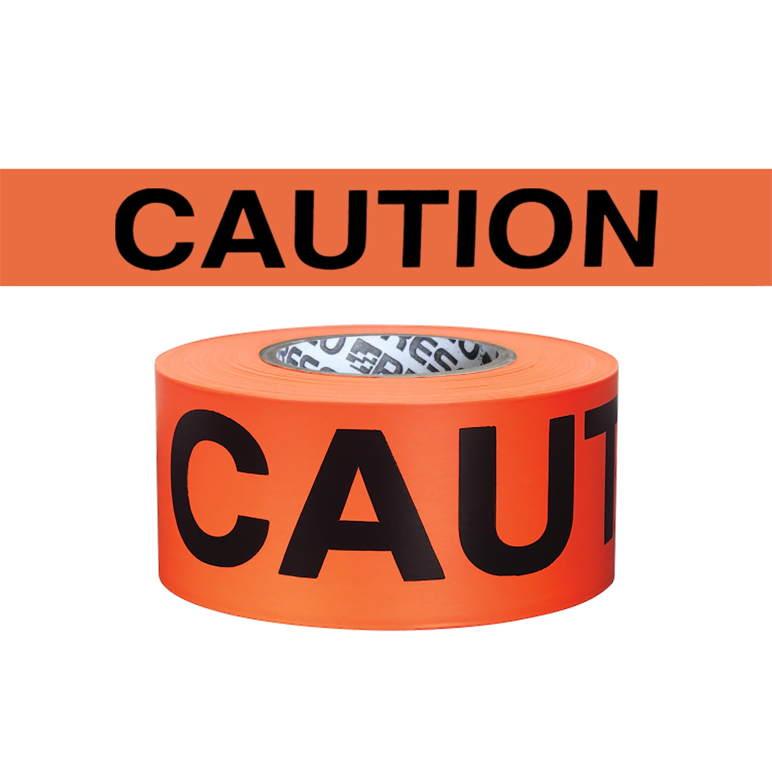 Presco HIVIZ Printed Barricade Tape 3 in x 500 ft. (Neon Orange with Black "CAUTION" printing