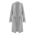 thumbnail image 4 of Outfmvch jackets for women Open Front Long Trench s Slim Casual Pockted Windproof Over With Belt womens tops cardigan for women Grey, 4 of 7
