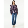 thumbnail image 2 of Free Assembly Women's Button Shoulder Blouse with Long Sleeves, 2 of 6