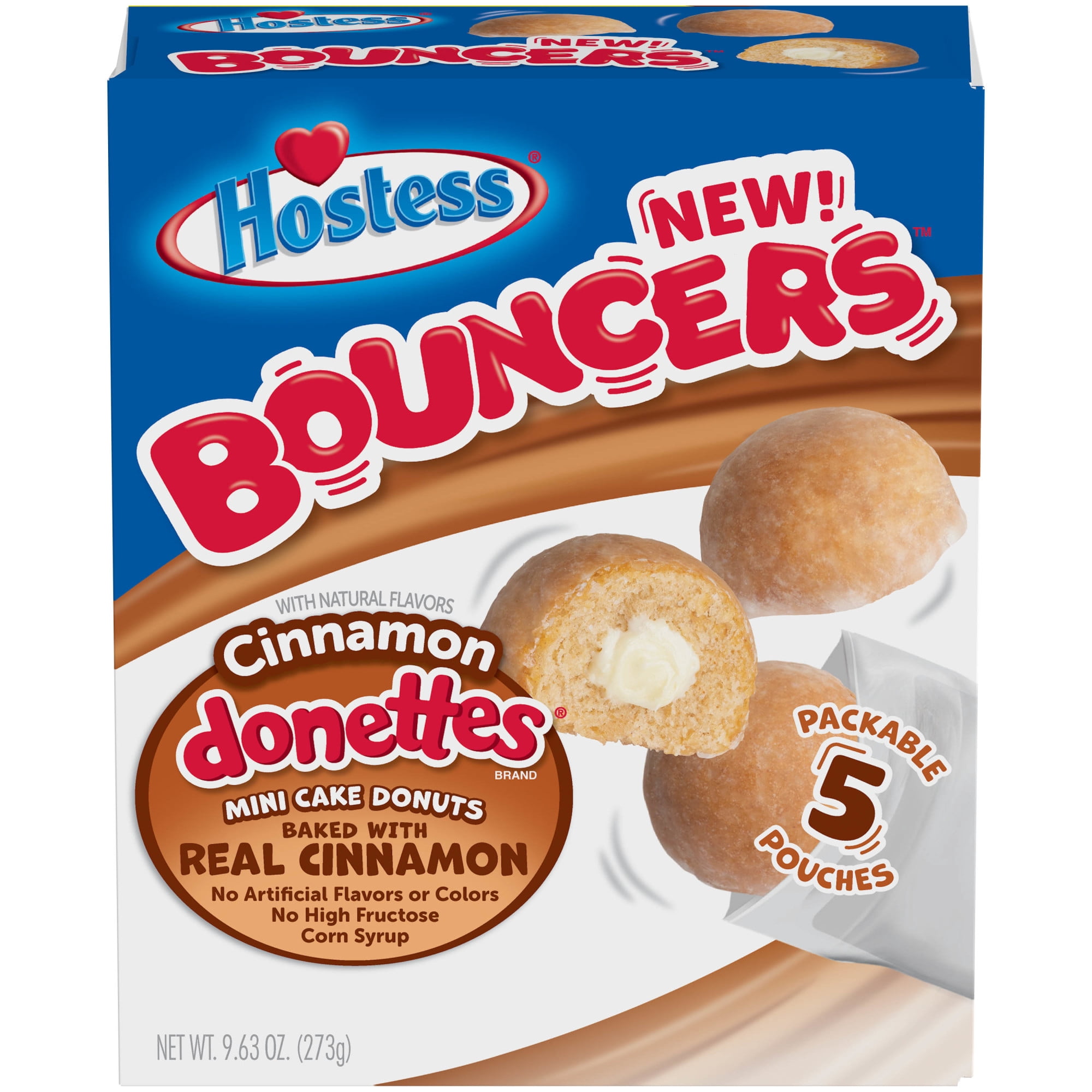 Hostess Cinnamon Donettes Bouncers, 5 pouches , 9.63 oz.
