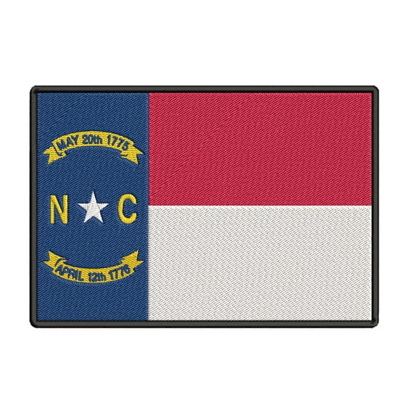 North Carolina Flag Embroidered Iron-on Patch