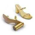 thumbnail image 4 of BURUDANI Women's Square Open Toe Block Heels Two Strap Slip On High Heeled Slides Sandals, 4 of 5