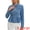 Light Blue, variant on DARING DIVA Women's Button Down Collar Ruffle Hem Peplum Jean Jacket XL Blue