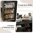 thumbnail image 5 of DreamCurship 52" Kitchen Island with Storage, Rolling Kitchen Cart Island with Wheels, Tilt Out Kitchen Trash Cabinet 10 Gallon Storage, 3 Large Spice Racks and 2 Drawers, Black and Marble, 5 of 7