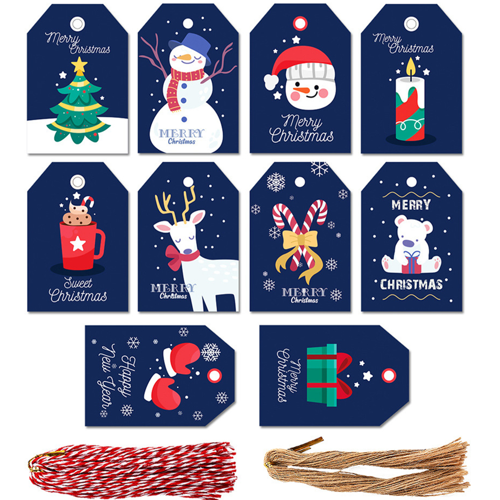 100 Pcs Christmas Gift Tags Paper Hanging Tags Christmas Hanging Tags