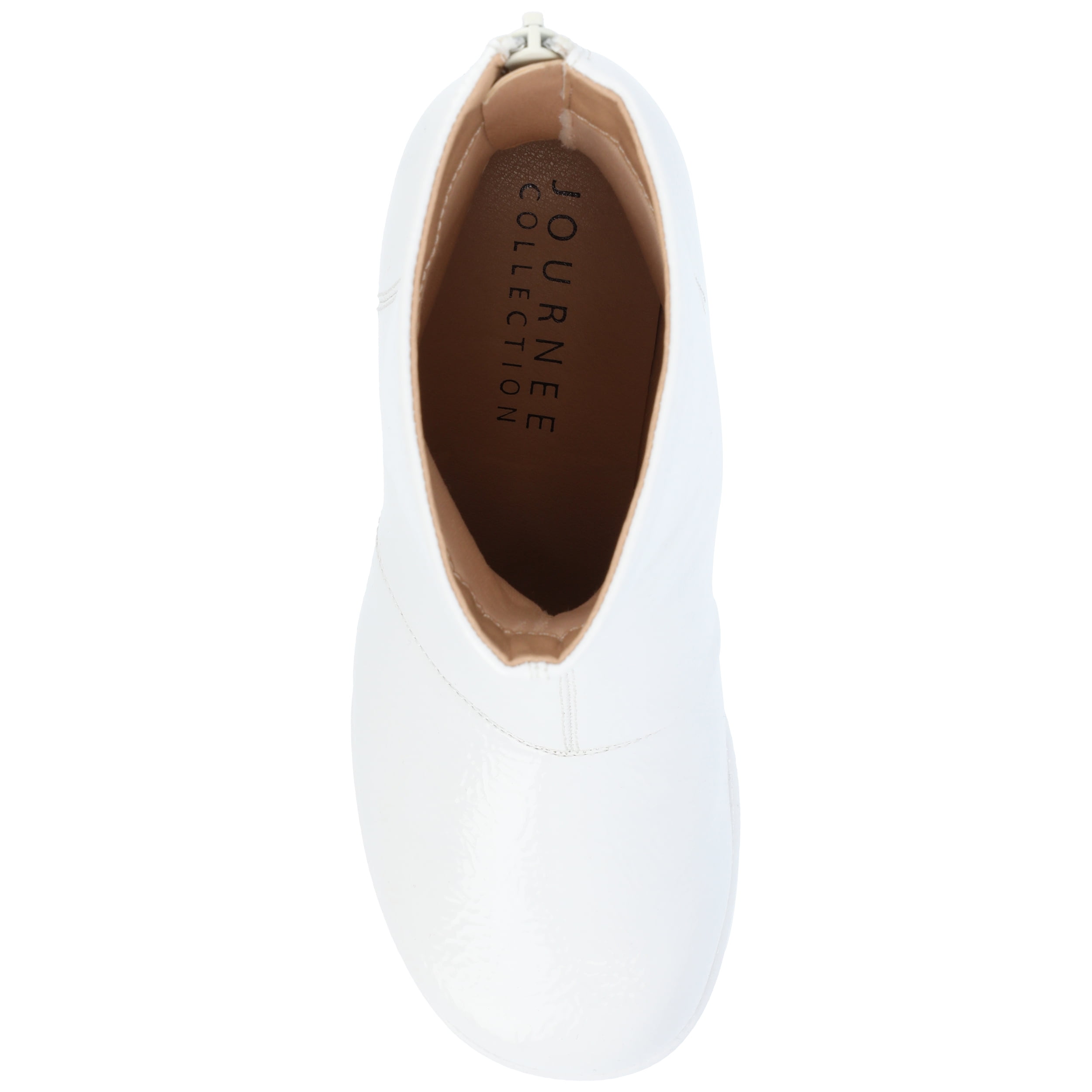 Journee Womens Aylani Crinkle Patent Vegan Leather Platform Booties