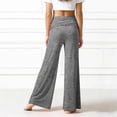 thumbnail image 3 of 2026 Coral Fold Over Yoga Pants for Girls Trendy Solid Wide Leg Loose Fit Trousers Ruched Palazzo Sports Pants Dark Gray 160, 3 of 5