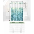 thumbnail image 6 of No Hook Shower Curtain with Snap-in Liner, Turquoise Teal Waterproof Fabric Bathroom Curtains, Chic Abstract Aesthetic Art Modern Bath Curtains & Mesh Top Window 72"x96" Extra Long, 6 of 6