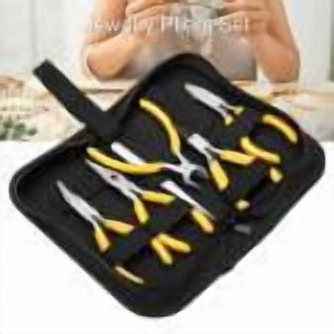 5pcs Professional Jewelry Pliers Tools Kit Round Bent Nose Beading Making DIY