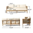 thumbnail image 4 of Christopher Knight Home Burchett Outdoor Acacia Wood and Round Wicker Sofa by, 4 of 5
