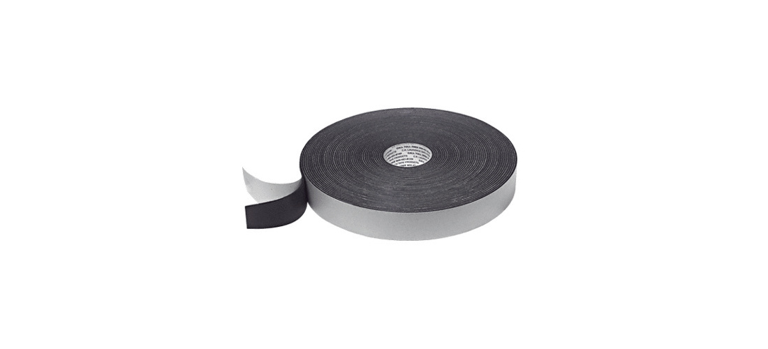 CRL 74814X2BL Black 1/4" x 2" Single Sided Foam Glazing Tape - 50 Foot Roll