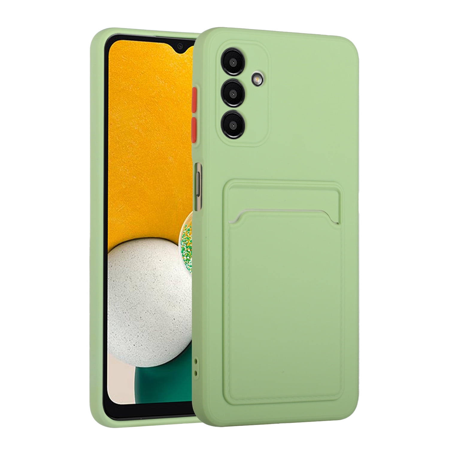 Galaxy A13 5G Case, Slim Soft Fit Shockproof Protection Case Dropproof Non-Slip Silicone Case with Card Slots Soft TPU Bumper Phone Wallet Case for Samsung Galaxy A13 5G,Green