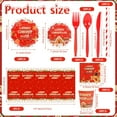 thumbnail image 7 of 162PCS Christmas Party Supplies Merry Christmas Dinnerware Set Serves 20, Merry Christmas Banner Tablecloth Gingerbread Man Plates with Napkins Cups Knives Forks Spoons for Xmas Party Decorations, 7 of 7
