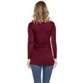 thumbnail image 3 of Fancyglim Women's Casual T shirts Scoop Neck Long Sleeve Tops (Burgundy S), 3 of 4