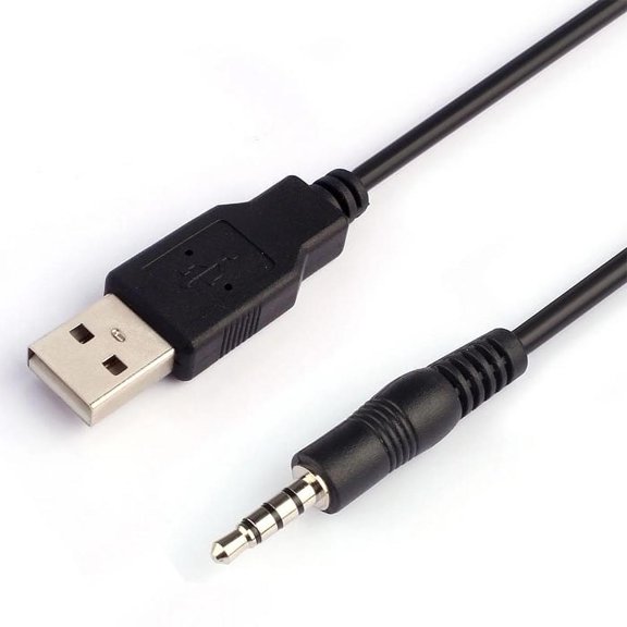 USB to 3.5mm Jack Audio Adapter, Male AUX Audio Jack to USB 2.0 Male Charge Cable Adapter Cord for iPod Shuffle MP3 Player Headphones Speakers and Other Devices 3.3FT 1PC