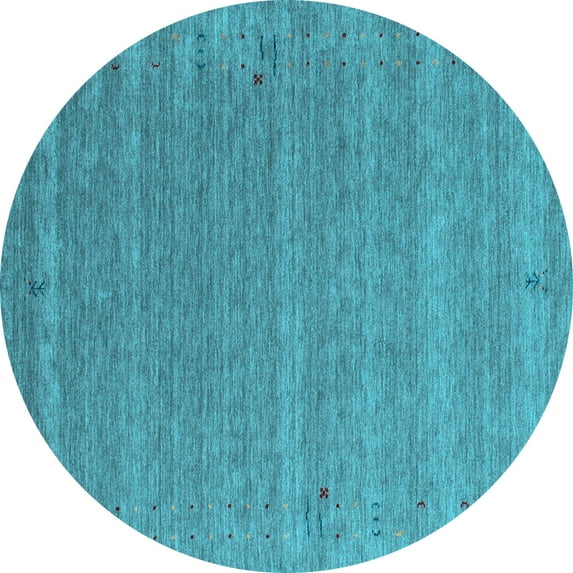 Ahgly Company Indoor Round Abstract Light Blue Contemporary Area Rugs, 5' Round