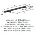 thumbnail image 6 of Amerock Bar Pulls 6-5/16 inch (160mm) Center-to-Center Matte Black Cabinet Pull - 10 Pack, 6 of 8