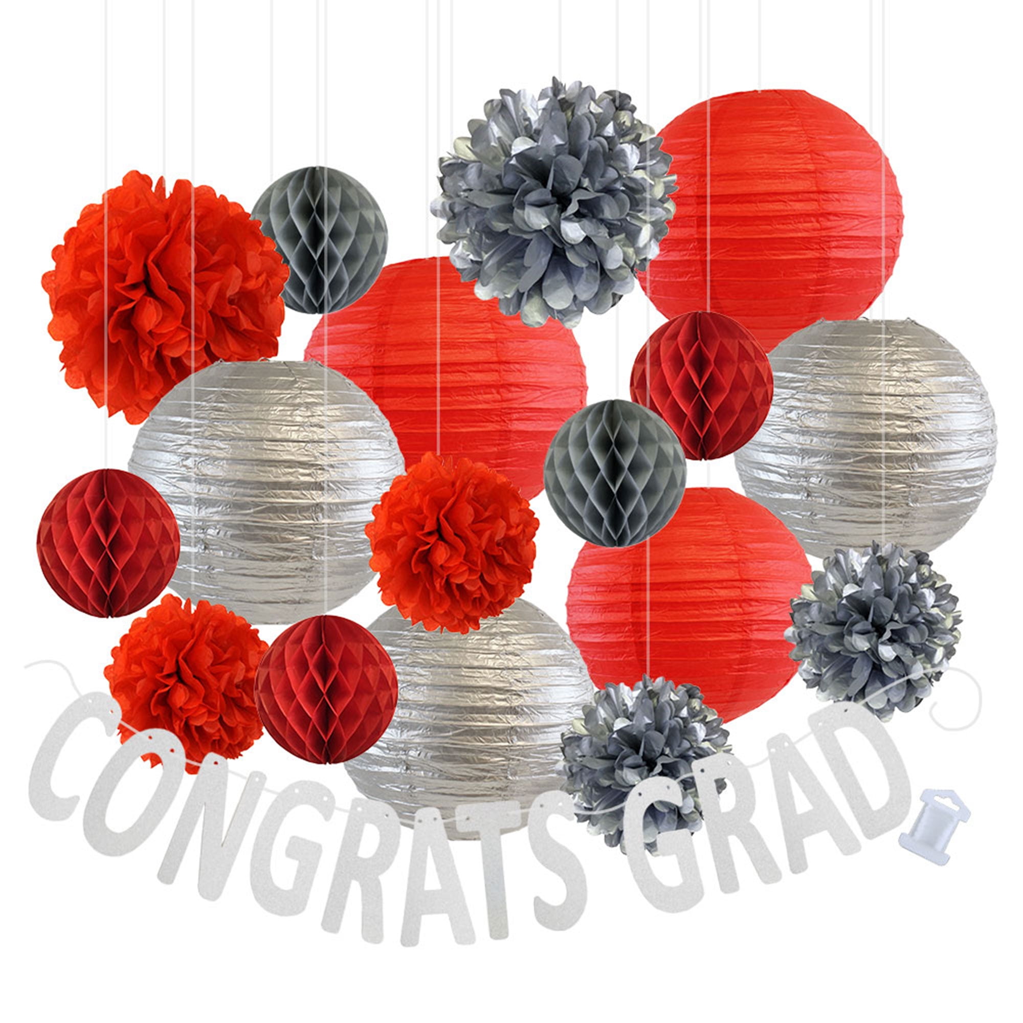 30pcs, Gold /& Blue Just Artifacts 30pcs Hanging Paper Lantern Decoration Kit for Graduations