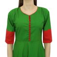 thumbnail image 4 of Bimba Women's Green Anarkali Custom Kurta Kurti 3/4 Sleeve Indian Blouse-4, 4 of 5