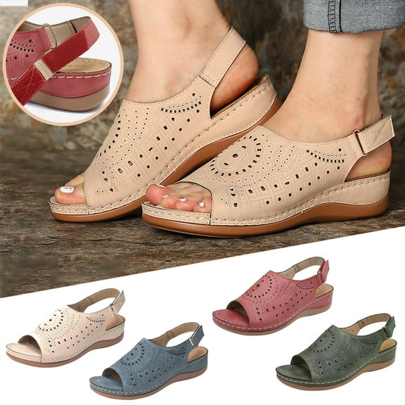 Jacenvly 2024 New Women's Flat Shoes Ladies Beach Sandals Summer Non-Slip Causal Slippers Beige Sandals for Women