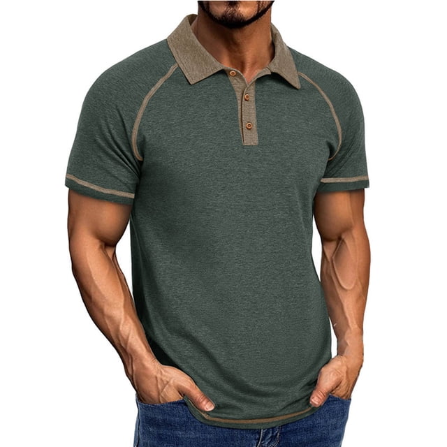 YanHoo Polos de Golf pour Hommes Grande Taille Manches Courtes Col d'Été