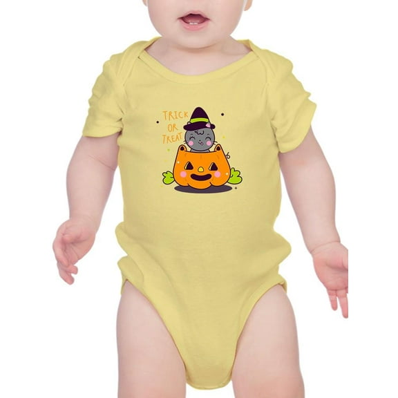 Halloween Kitten In Pumpkin Bodysuit Infant -Image by Shutterstock,  6 Months