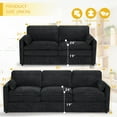 thumbnail image 5 of FamiTOP Chenille 69” Love Seat & 89” 3-Seat Sofa w/Thick Seat & Backrest Cushions, Modern Couch Set with Soft Pillows, Upholstered 3 Seat & 2 Seat Sofa w/Sturdy Frame for Office, Living Room, Black, 5 of 7