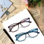 2 Pack Progressive Multifocal Blue Light Blocking Reading Glasses Men Women Spring Hinge Reader