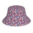thumbnail image 3 of Daiia colorful Skull flower daisy Pattern Bucket Hat - Trendy Cotton Sun Hat for Beach, Golf, Fishing - Fun Outdoor Vacation Boonie for Men and Women, 3 of 9