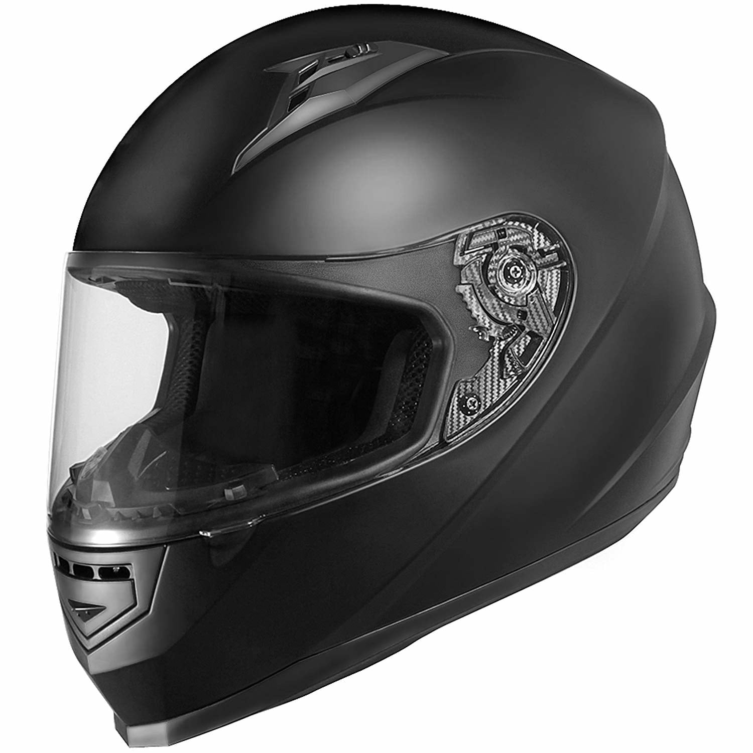 Matte Black//X-Large GLX Lightweight Full Face Street Bike Motorcycle Helmet
