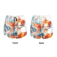 thumbnail image 6 of Uemuo Three Goldfish Watercolor Splash Pattern Women's Athletic Shorts High Waisted Running Shorts with Liner Pockets Gym Elastic Workout Shorts-, 6 of 9